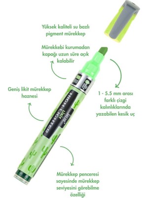 Serve Liquid Highlighter Sıvı Mürekkepli Fosforlu Kalem Doğa Desenli Pastel Yeşil