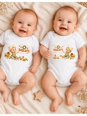 Lupi Ikiz Bebek O Başlattı Yazılı Bebek Zıbın 2 Adet