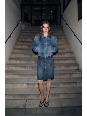 Allbucks Zara, Trabillas Vatkalı Denim Ceket ABZRA00179