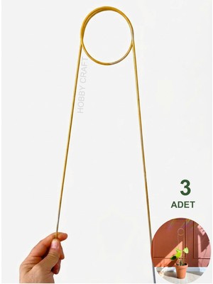 Mix And Match Bitki Destek Çubuğu | 35 CM * 3 Adet  - Metalik GOLD , Dokulu | Çiçek Destek Çubuğu Monstera , Saksı Bitki Desteği , Sarmaşık , Çiçek Dal Gövde Destek Aparatı Metal Çubuk