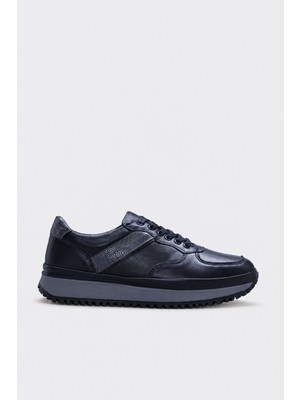 Fast Step Hakiki Deri Lacivert Erkek Casual Bot 722MA870
