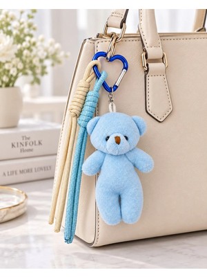 Kumru Studio Mavi Peluş Ayıcık Çanta Charmı ve Anahtarlık