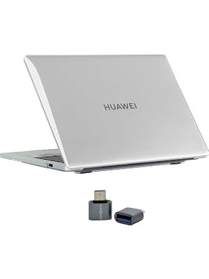 Huawei Matebook 14 Kılıf Uyumlu Kristal Parlak Sert Hard Case Ince Hafif Çizilme Koruma Yeni Flmh 2024-2025 14 Inç Şeffaf