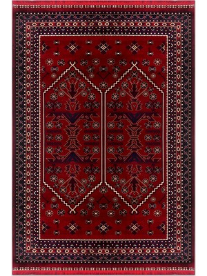 Rugzella Sunstone Bordo Lacivert Krem Klasik Desenli Etnik Motifli Halı