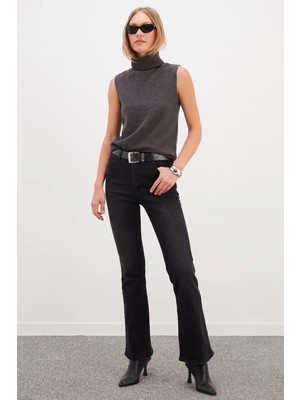 FullaModa Yüksek Bel Flare Jean