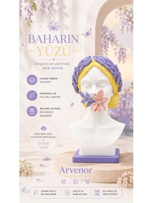 Arvenor Baharın Yüzü | 20CM | Dekoratif Büst | 3D Baskı