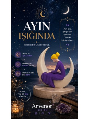 Arvenor Ayın Işığında | 15CM | Karanlıkta Parlar | Dekoratif Biblo | 3D Baskı