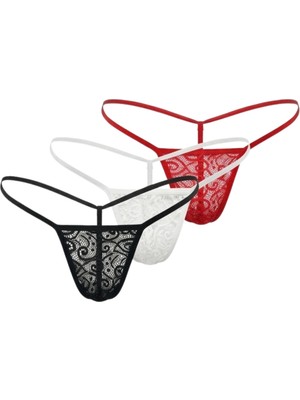 TKÇ Kadın 3'lü Dantelli G - String 0060