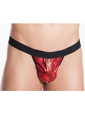 TKÇ Klbn Fantezi Kırmızı Lame Seksi Erkek String - Tanga 4590