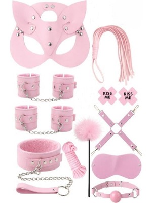 Candy Women Fantazi Set  Detaylı Kelepçe ve Tasmalı 11 Parça