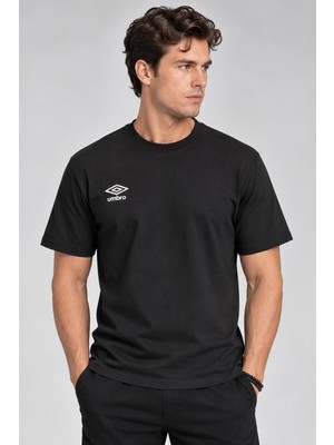 Umbro Milo Erkek Siyah Pamuklu Spor Tişört FF0450