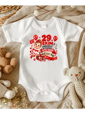 Lupi 29 Ekim Cumhuriyet Bayramımız Kutlu Olsun Yazılı Kız Bebek Zıbın