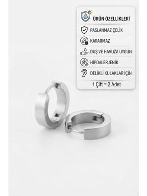 Blisse Piercing Unisex Klasik Model Cerrahi Çelik Halka Küpe
