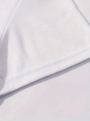 TeknoKapsül Baskılı Oversize Bisiklet Yaka T-Shirt - Beyaz - Beyaz / Xl