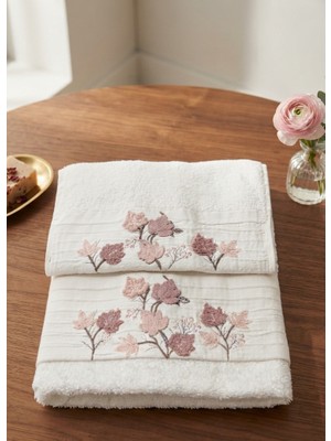 Fiesta Ilgın Süzene Bambu Bürümcük Analı Kızlı Havlu Seti (1 Adet 30X50 cm ve 1 Adet 50X90 cm ) %70 Bambu %30 Pamuk