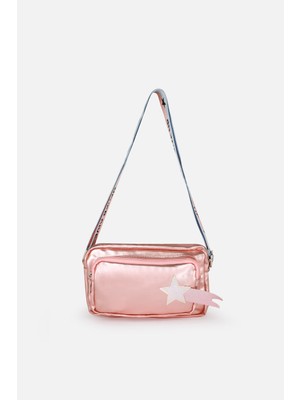 İcone Bag Icone Bag Çocuk Çantası Orta Boy Iki Bölmeli Beyaz El ve Omuz Çanta Yıldız Desenli