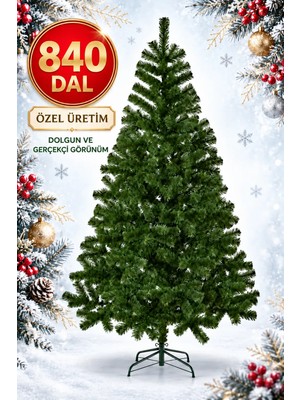 La Confiance 210 cm Lüks Yılbaşı Ağacı 840 Sık Dallı Gerçekçi Görünümlü Noel Ağacı Yılbaşı Çam Ağacı