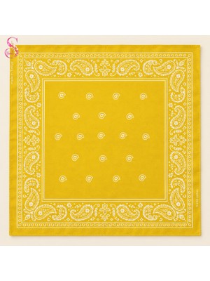 Yshine %100 Pamuk Paisley Desenli 50X50 cm Kadın Bandana Saç ve Boyun Aksesuarı