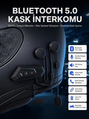 Astraltech Intercom Bluetooth Kask Kulaklık Motosiklet Kulaklık 5.0 Bluetooth