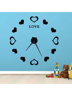 Dıy Clock Modern Nesil Dıy 3D Dekoratif Büyük Boy Sticker Duvar Saati
