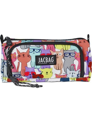 Jacbag Prime İki Bölmeli Kalem Kutusu Bej Polyester Malzeme ile 90-100 Kalem Kapasitesi