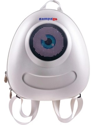 Zampago Big Eye LED Işıklı Çocuk Sırt Çantası-Beyaz