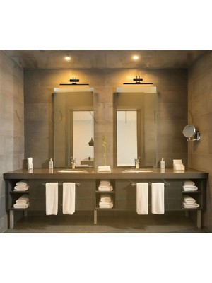 Mikasso Mat Siyah Gün Işığı (Sarı) Banyo Duvar Ayna Tablo Aydınlatması Flüt Aplik Kuğu Aplik Ledli Aplik Met