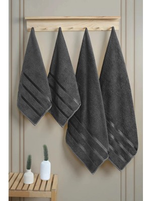 Mikasso 4'lü Hamam Takımı %100 Pamuk 2 Adet Büyük Banyo Havlu (70X140CM), 2 Adet Yüz Havlusu Seti (50X90CM)