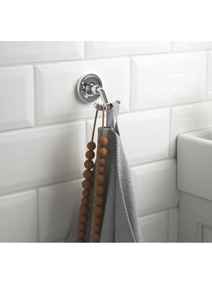 Mikasso Metal Banyo Askısı 6x6 cm Ikea Havlu Askısı Çelik Askı Gümüş Renk Kanca Gri