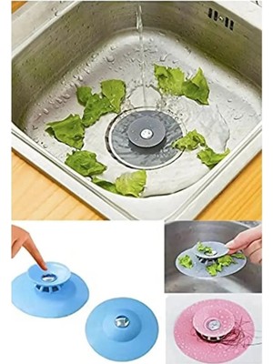 Mikasso Silikon Süzgeçli Lavabo Banyo Tıkacı Evye Küvet Gider Tıpası Silikon
