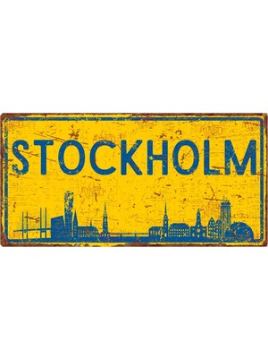 AYNED Print Isveç Stockholm Temalı Mdf Duvar Levhası, Vintage Ev Dekorasyonu