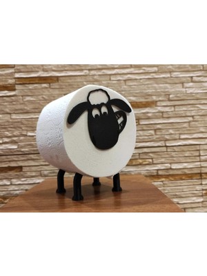 Mikasso Shaun The Sheep Tuvalet Kağıdı Tutucu – Eğlenceli ve Dekoratif Tasarım Plastik Siyah