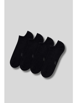 Erkek 4'lü Paket Bambu Sneaker Görünmez Çorap Çok Renkli