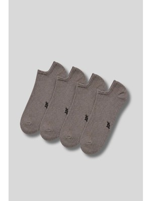 Erkek 4'lü Paket Bambu Sneaker Görünmez Çorap Çok Renkli