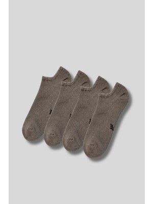 Erkek 4'lü Paket Bambu Sneaker Görünmez Çorap Çok Renkli