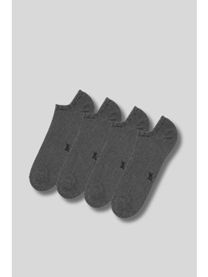 Erkek 4'lü Paket Bambu Sneaker Görünmez Çorap Çok Renkli