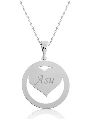 Inure Jewelry Gümüş Aşk Çemberi İsimli Bayan Kolye