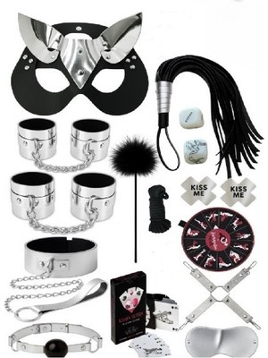 Candy Women Fantazi Set  Detaylı Kelepçe ve Tasmalı 14 Parça