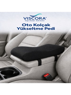 Viscora Oto Kolçak Yükseltme Pedi – Visco Dolgulu, Nefes Alan Kumaşlı, Ayarlanabilir Kol Desteği