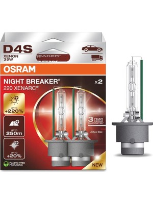 Osram Xenon Ampul D4S 35W +%220 Fazla Işık +%20 Beyaz Işık 4300K (2 Ad)