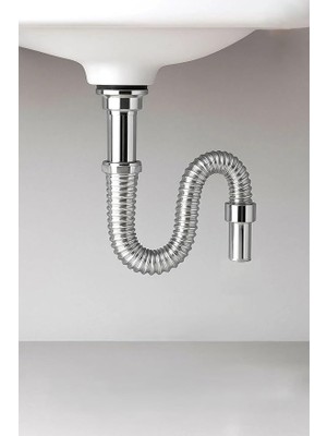 Bemy Ticaret Home 80 cm Krom Körüklü Lavabo Gider Borusu – Esnek Metal Lavabo Sifon Hortumu, Uzatılabilir Gider Borusu, Banyo ve Mutfak Lavaboları Için Dayanıklı Sifon Bağlantı Hortumu