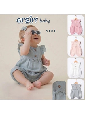 Ersin Bebe Kız Bebek Müslin Tulum 3-6 Aylık - Pembe