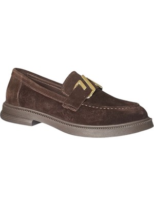 Mammamia D26KA-935-B Kahve Süet Kadın Comfort Deri Ayakkabı