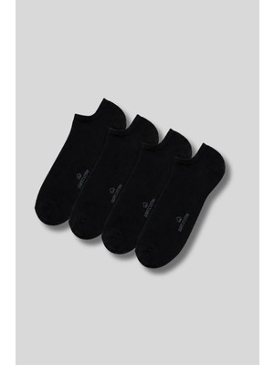 Erkek 4'lü Paket Pamuk Sneaker Görünmez Çorap Çok Renkli