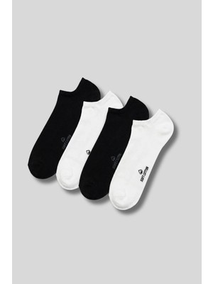 Erkek 4'lü Paket Pamuk Sneaker Görünmez Çorap Çok Renkli