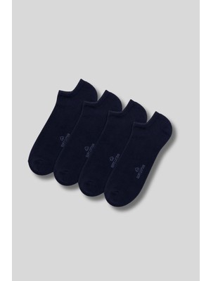 Erkek 4'lü Paket Pamuk Sneaker Görünmez Çorap Çok Renkli