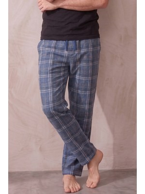 Farya Home Pamuklu Ekose Kareli Yazlık Erkek Pijama Altı Pantolon