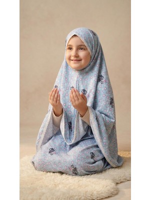 KanatGo Kız Çocuk Namaz Takımı – Başörtülü 2 Parça Ibadet Seti