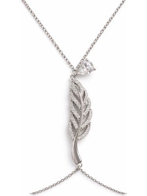 Defne Silver Taşlı Yaprak Şahmeran