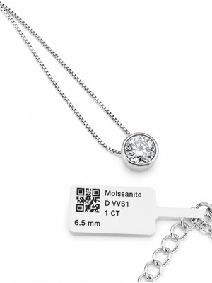 Defne Silver 1 Ct Mozanit Tektaş Kolye